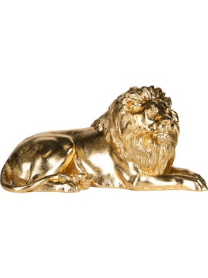 Herdekora Dekoratif Biblo Aslan Gold 34X16 Cm.