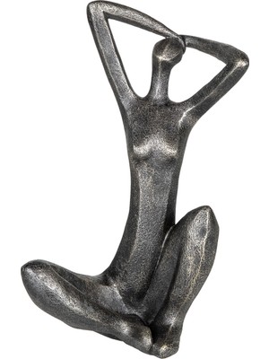 Herdekora Dekoratif Modern Biblo Kadın Figür Eskitme Siyah 21X34 Cm.
