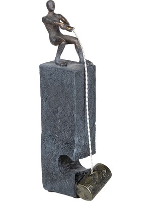 Herdekora Dekoratif Biblo Ağırlık Çeken Adamlar Siyah 7X33 Cm.