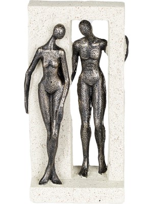 Herdekora Dekoratif Biblo Kadın-Erkek Figürü Siyah 13X26 Cm.
