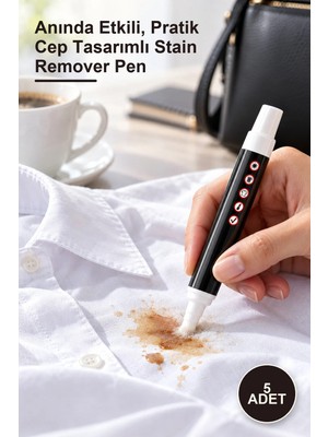 Yenilig 5 Adet Giysiler Için Yağ ve Leke Çıkarıcı Kalem – Anında Etkili, Pratik Cep Tasarımlı Stain Remover Pen