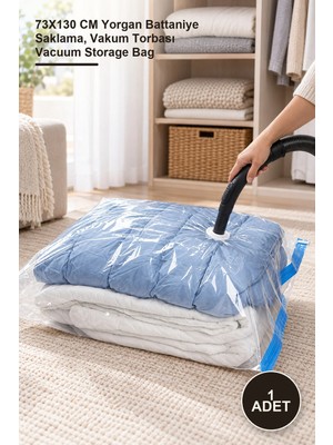 Yenilig 1 Adet Vakumlu Hurç Poşet – 73X130 cm Yorgan Battaniye Saklama, Vakum Torbası Vacuum Storage Bag