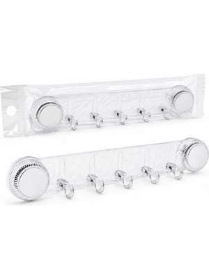 Store 10 Adet Plastik Poşetli 5 Kollu - Vakumlu Delux Askısı Yapışkanlı 38.5cm - 5cm