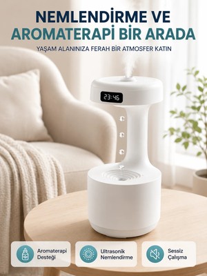 Store Yağmur Damlası Hava Nemlendirici Ultrasonik Buhar Makinesi 800 ml Aroma Difüzör