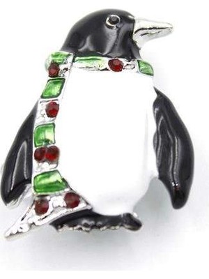 Birsence Penguen Broş - Beyaz — Renk: Beyaz