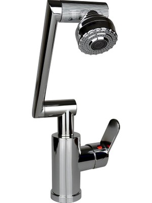 Store Krom Renkli Sert Plastik - 1080 Derece Dönebilen Çok Fonksiyonlu Musluk Batarya KTX-3309
