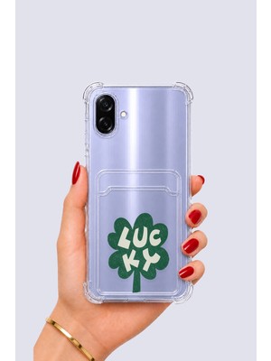 Northcity Samsung Galaxy A07 Kartlıklı Lucky Yonca Desenli Kılıf