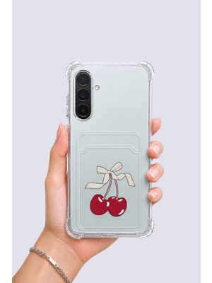 Northcity Samsung Galaxy A36 Kartlıklı Kiraz Desenli Kılıf