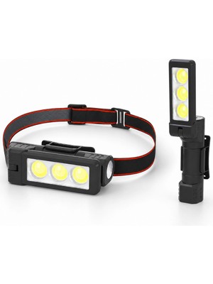 Store GS-225 3 LED USB Şarjlı Çok Fonksiyonlu Kafa Feneri