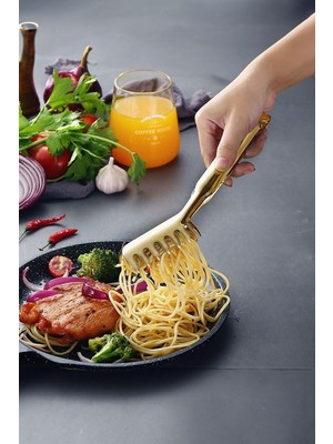Store Çelik Gold Taraklı Mutfak Salata Makarna Spagetti Maşası Maşa CIN623SR