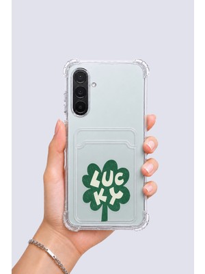 Northcity Samsung Galaxy A56 Kartlıklı Lucky Yonca Desenli Kılıf