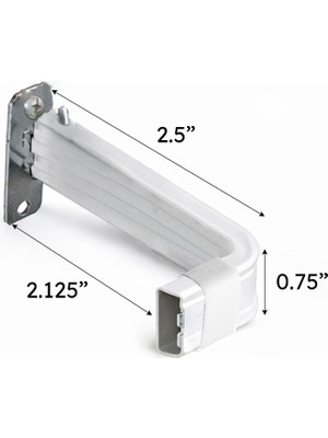 Store KBX2028 Lockseam 2" Boşluk Perde Çubuğu, 28-48", Beyaz