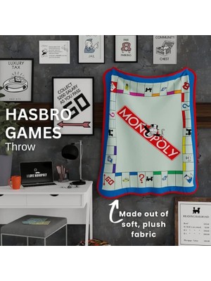 Store Koleksiyon Hasbro Games Monopoly Bedding Süper Yumuşak Mikro Raschel Örtüsü, 116,8 cm x 152,4 Cm, (Resmi Lisanslı Ürün)