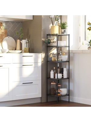 Store Banyo Rafı, Ayaklı Raf, Metal, Sağlam, 100 Kg'a Kadar Taşıma Kapasitesi LGR23BK