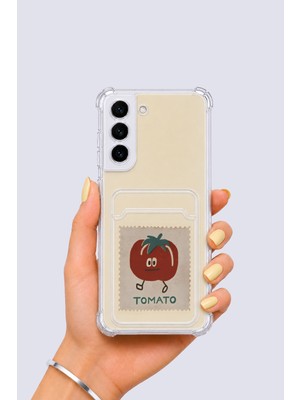 Northcity Samsung Galaxy S22 Kartlıklı Tomato Desenli Kılıf
