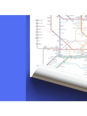 Store Buyartforless London Underground Transit Haritası 36X24 Ingiltere Seyahat Sanat Baskısı Poster, Çok Renkli
