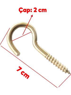Store Metal Piton Vidalı Gerdirme 21X100 Çekme Kaldırma Tavan Açık Ağız Kancalı Avize Asma Kiti 5 Adet