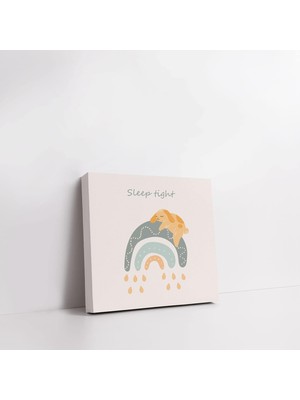 Store Sleep Tight | Pastel Tasarımlı Bebek Odasına Özel Kanvas 25X25 cm