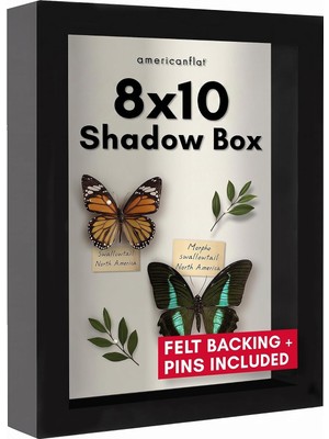 Store 8X10 Gölge Kutusu Çerçeve Siyah Yumuşak Keten Arka Kısım - Kompozit Ahşap Duvar ve Masa Üstü Için Cilalı Camlı