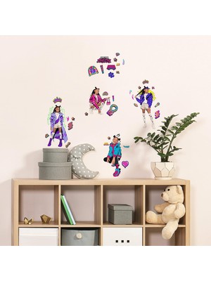 Store RMK5186SCS That Girl Lay Peel And Stick Duvar Çıkartmaları, Turuncu, Sarı, Yeşil, Mavi, Mor, Pembe, Siyah, Kahverengi, Beyaz