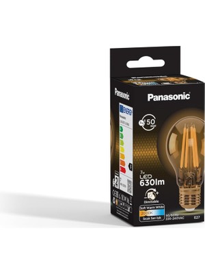 Store Panasonic E27 Dim Edilebilir Filaman Lamba 7W 630LM 2000K Gold