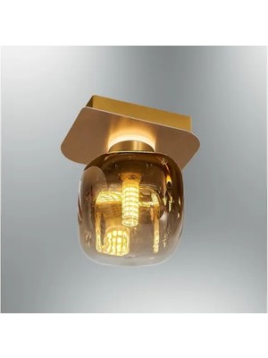 Vivense Özcan Aydınlatma Cubes Tekli Cam Plafonyer Sarı, 2856-1-03