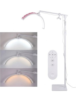 Store Trled 70CM Beyaz ve Işıltılı Pembe Elmas Desenli Ayaklı Profesyonel Güzellik Lambası