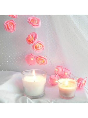 Store Yapay Gül Tasarımlı Dekoratif LED Işık Gül Detaylı LED Işık Pilli (20 Gül)