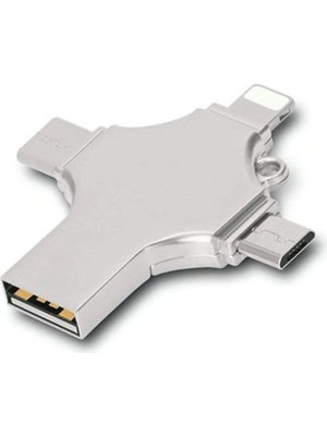 Yararlı Şeyler Otg 4in1 Cep Telefonu Çok Fonksiyonlu USB Flash Bellek 64 GB Type-C, Micro Sd ve K