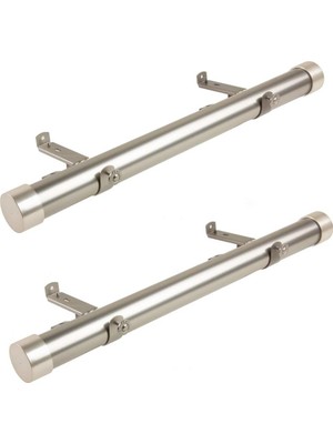 Store 3,8 cm Yan Perde Çubuğu, 30,48-50,8 cm (2'li Set), Saten Nikel