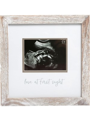 Store Love At First Sight Rustic Sonogram Photo Frame, Baby Keepsake Picture Frame, Gender-Neutral Nursery Deco