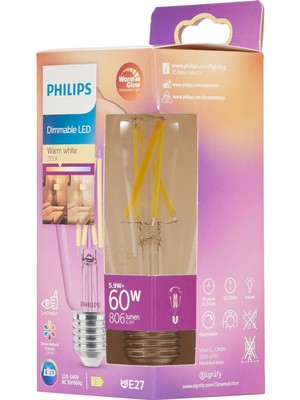 Store LED Classic 60W ST64 E27 Kısılabilir Filament Ampul WGD90