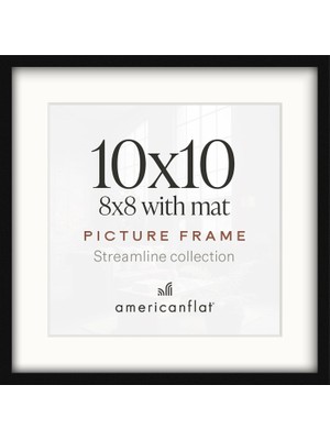 Store Siyah 10X10 Resim Çerçevesi - Mat Veya 10X10 Çerçeve Mat ile 8x8 Resim Çerçevesi Olarak Kullanın - Ince Kenarlık Kare Resim Çerçevesi, Kırılmaya Dayanıklı Cam ve Duvar Veya Masa Üstü Için
