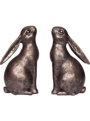 Store Bronz Reçine Tavşan Şekilli (2'li Set) Kitap Desteği, 2 Adet