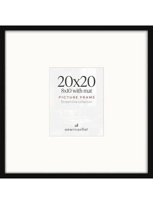 Siyah 20X20 Resim Çerçevesi - Mat ile 8X10 Resim Çerçevesi Veya 20X20 Çerçeve Olarak Kullanın - Pleksiglas Kapaklı Ince Kenarlıklı Fotoğraf Çerçevesi