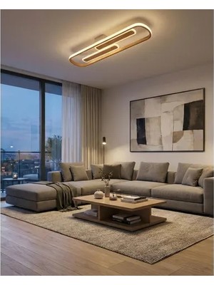 Vivense Özcan Aydınlatma Massive 60 cm Armatür (3 Renk Led+Kumandasız) Meşe Renk, 1434-02