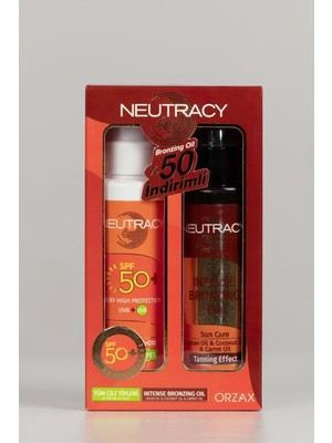 Store Orzax Neutracy Spf 50 Tüm Ciltler Güneş Ürünü ve Bronzing Oil 150 ml Kofre