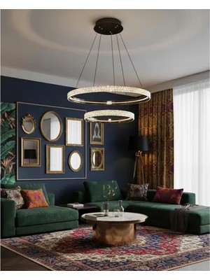 Vivense Özcan Aydınlatma Cipale Ikili Sarkıt, 40+60 cm (Kumandalı Sistem) Platin Renk, 2734-2A-24