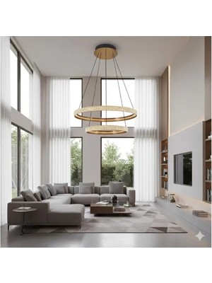 Vivense Özcan Aydınlatma Cipale Ikili Sarkıt, 40+60 cm (Kumandalı Sistem) Eskitme Renk, 2734-2A-20