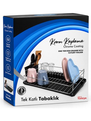 Khi-Zai Siyah Tek Katlı Tabaklık - Bulaşıklık