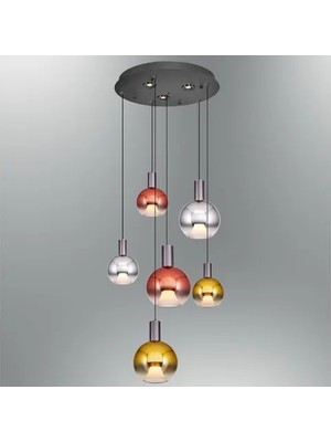 Vivense Özcan Aydınlatma Luccas Altılı Sarkıt, Mix Platin, 2848-6A-24