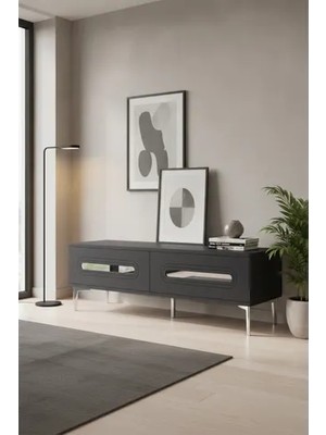 Vivense Rany Tv Sehpası, Antrasit Silver, 120 Cm, TSA1220AS