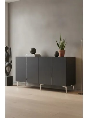 Vivense Poli Konsol ve Tv Sehpası, Antrasit Silver, 150 Cm, KA1524AS
