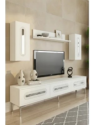 Vivense Rany Tv Ünitesi, Beyaz Silver, 180 Cm, TVR1804BS