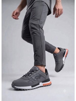 Mcdark Erkek Günlük Paraşüt Malzeme Sneaker Ayakkabı Renkli Kaymaz Kalın Taban-Füme
