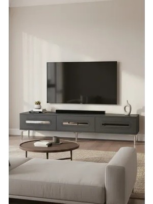 Vivense Rany Tv Sehpası, Antrasit Silver, 180 Cm, TSA1806AS
