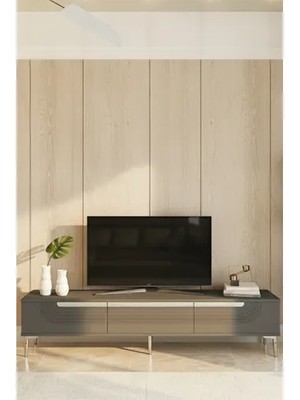 Vivense Meyra Tv Sehpası, Antrasit Silver, 180 Cm, TSA1805AS