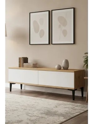 Vivense Aplos Tv Sehpası, Safirmeşe Beyaz, 120 Cm, TSA1299DB