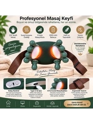 Ankaverse Çift El Şeklinde Boyun ve Omuz Masaj Aleti 5V - 2000MAH 165X155X135MM DP-770 (5286)