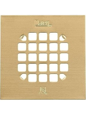 Mabelme Store Oatey 42361 Evrensel 4-1/4 Kare Duş Fırçalanmış Altın Geçmeli Süzgeç